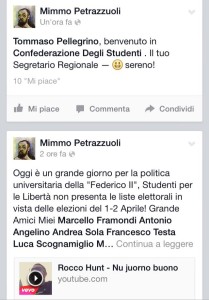 Mimmo Petrazzuoli (Confederazione degli Studenti) accoglie Tommaso Pellegrino (L'aria che tira)